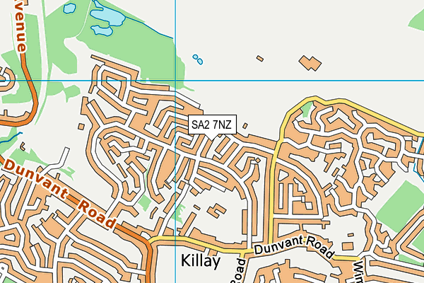 SA2 7NZ map - OS VectorMap District (Ordnance Survey)
