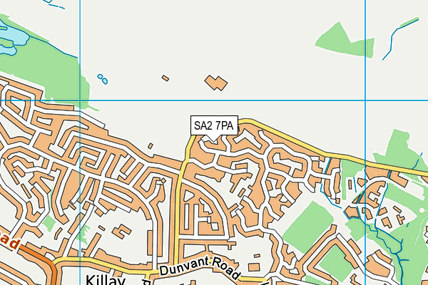 SA2 7PA map - OS VectorMap District (Ordnance Survey)
