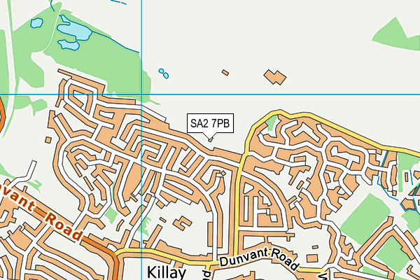 SA2 7PB map - OS VectorMap District (Ordnance Survey)