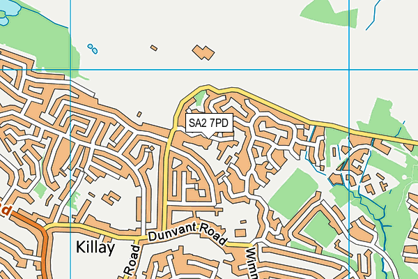 SA2 7PD map - OS VectorMap District (Ordnance Survey)