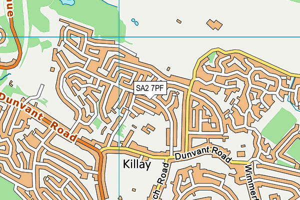 SA2 7PF map - OS VectorMap District (Ordnance Survey)