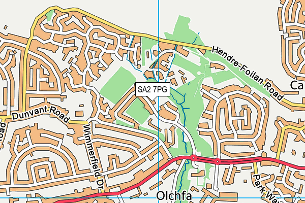 SA2 7PG map - OS VectorMap District (Ordnance Survey)