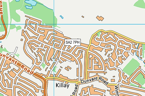 SA2 7PH map - OS VectorMap District (Ordnance Survey)