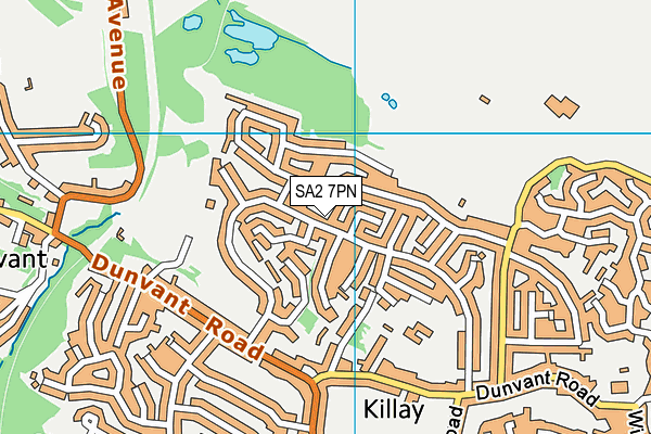 SA2 7PN map - OS VectorMap District (Ordnance Survey)