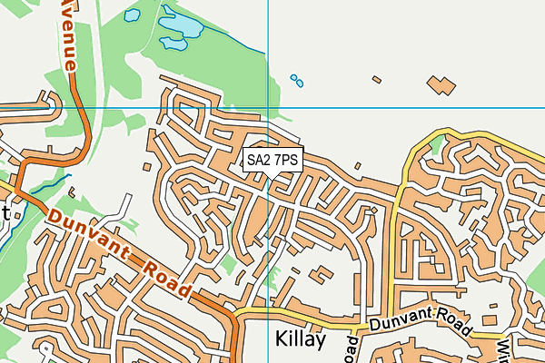 SA2 7PS map - OS VectorMap District (Ordnance Survey)