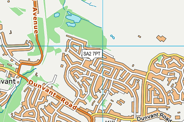 SA2 7PT map - OS VectorMap District (Ordnance Survey)