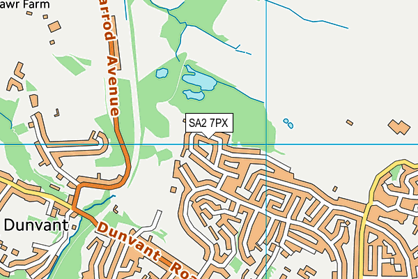 SA2 7PX map - OS VectorMap District (Ordnance Survey)