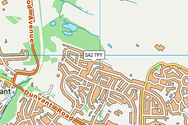 SA2 7PY map - OS VectorMap District (Ordnance Survey)