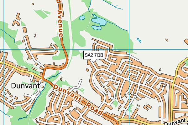 SA2 7QB map - OS VectorMap District (Ordnance Survey)