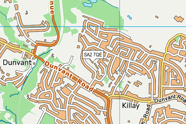 SA2 7QE map - OS VectorMap District (Ordnance Survey)