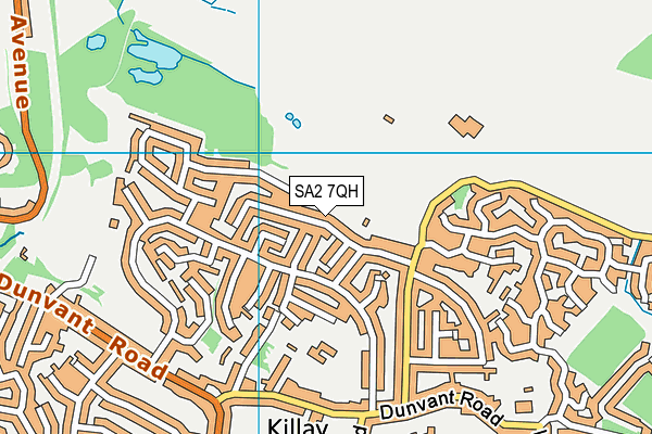 SA2 7QH map - OS VectorMap District (Ordnance Survey)