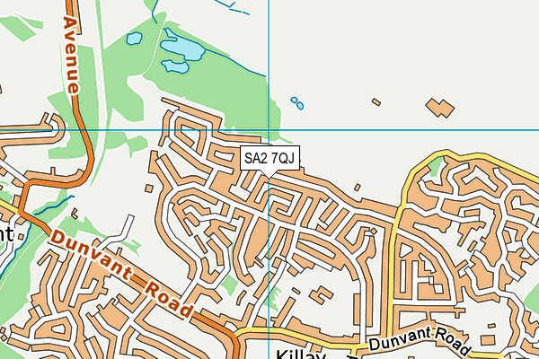 SA2 7QJ map - OS VectorMap District (Ordnance Survey)