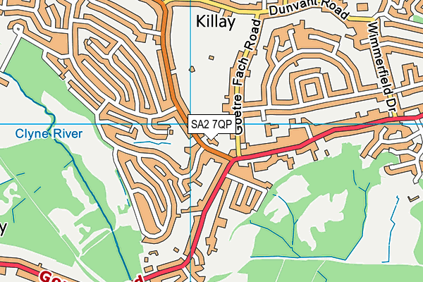 SA2 7QP map - OS VectorMap District (Ordnance Survey)