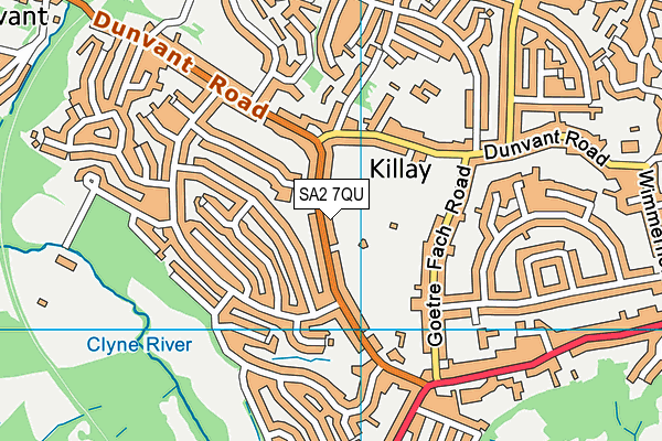 SA2 7QU map - OS VectorMap District (Ordnance Survey)