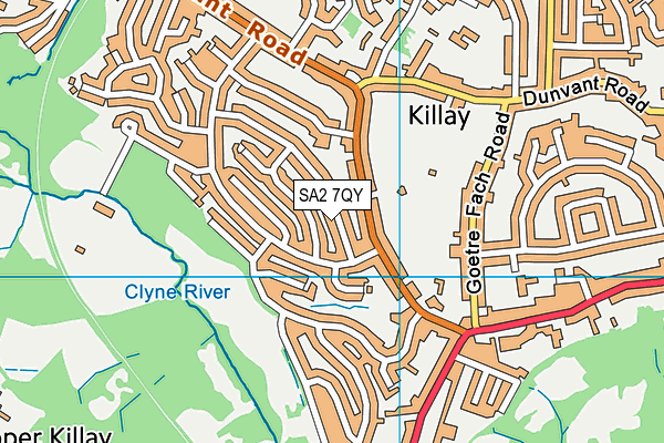 SA2 7QY map - OS VectorMap District (Ordnance Survey)