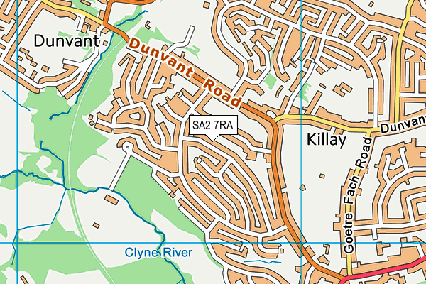 SA2 7RA map - OS VectorMap District (Ordnance Survey)