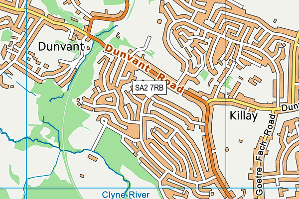 SA2 7RB map - OS VectorMap District (Ordnance Survey)