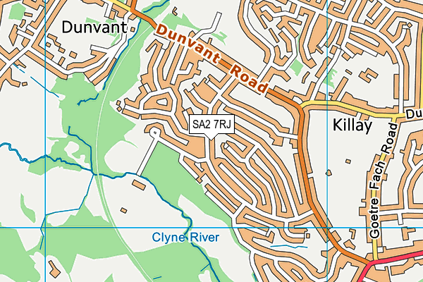 SA2 7RJ map - OS VectorMap District (Ordnance Survey)