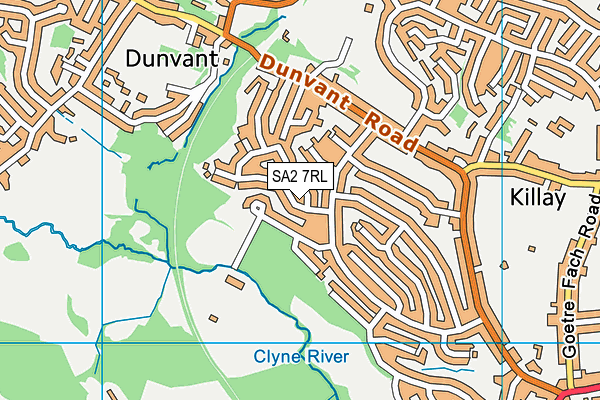 SA2 7RL map - OS VectorMap District (Ordnance Survey)