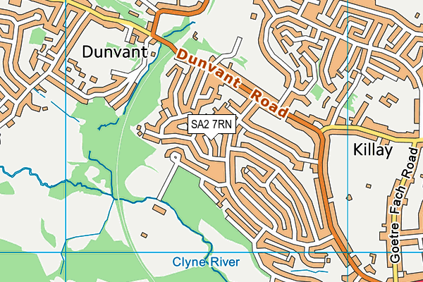 SA2 7RN map - OS VectorMap District (Ordnance Survey)