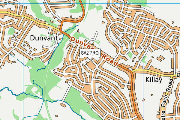 SA2 7RQ map - OS VectorMap District (Ordnance Survey)