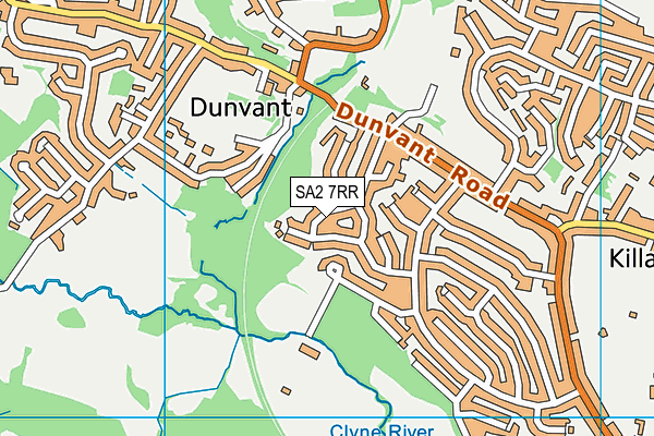 SA2 7RR map - OS VectorMap District (Ordnance Survey)