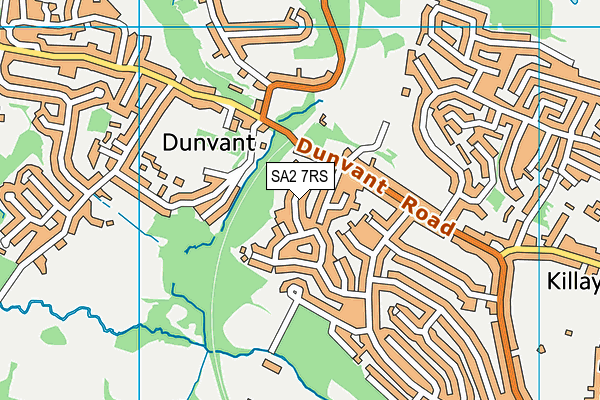 SA2 7RS map - OS VectorMap District (Ordnance Survey)