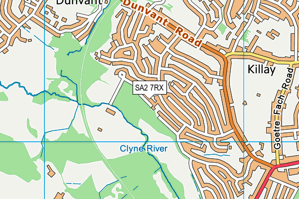 SA2 7RX map - OS VectorMap District (Ordnance Survey)