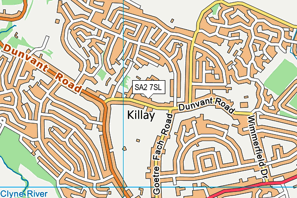 SA2 7SL map - OS VectorMap District (Ordnance Survey)