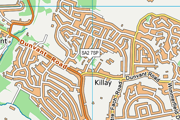 SA2 7SP map - OS VectorMap District (Ordnance Survey)