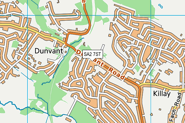 SA2 7ST map - OS VectorMap District (Ordnance Survey)