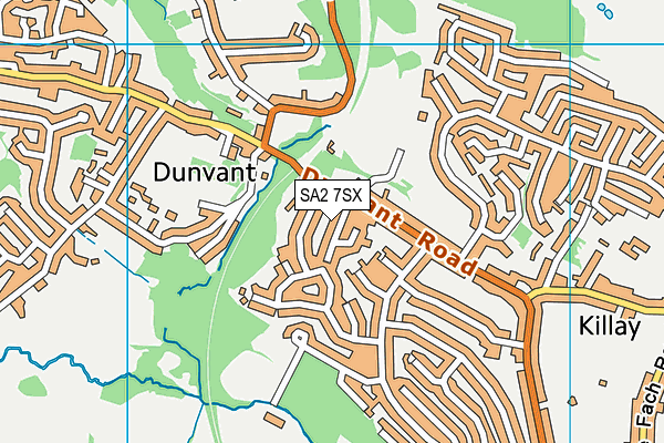 SA2 7SX map - OS VectorMap District (Ordnance Survey)