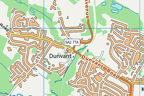 SA2 7TA map - OS VectorMap District (Ordnance Survey)