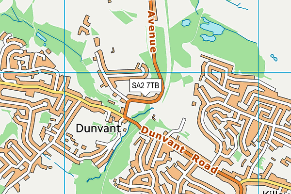 SA2 7TB map - OS VectorMap District (Ordnance Survey)