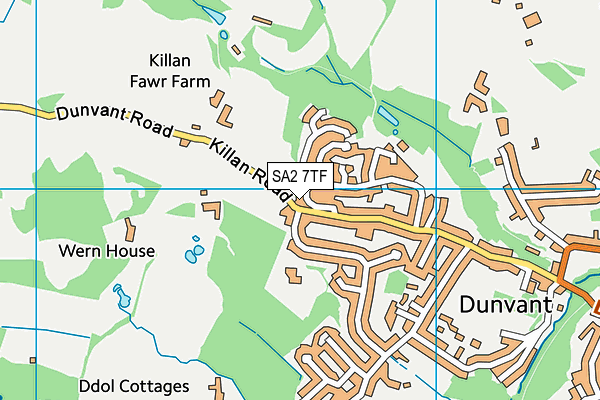 SA2 7TF map - OS VectorMap District (Ordnance Survey)