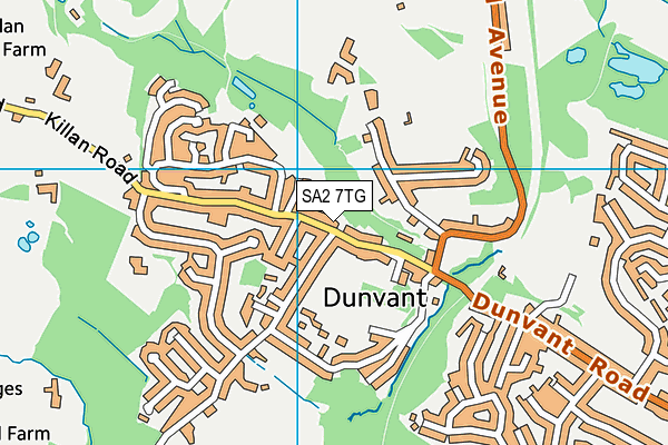 SA2 7TG map - OS VectorMap District (Ordnance Survey)