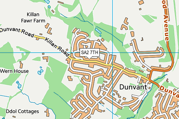 SA2 7TH map - OS VectorMap District (Ordnance Survey)