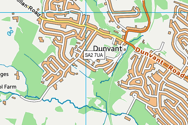 SA2 7UA map - OS VectorMap District (Ordnance Survey)