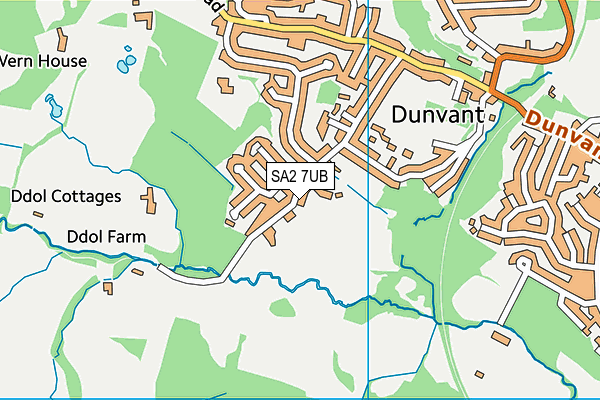 SA2 7UB map - OS VectorMap District (Ordnance Survey)