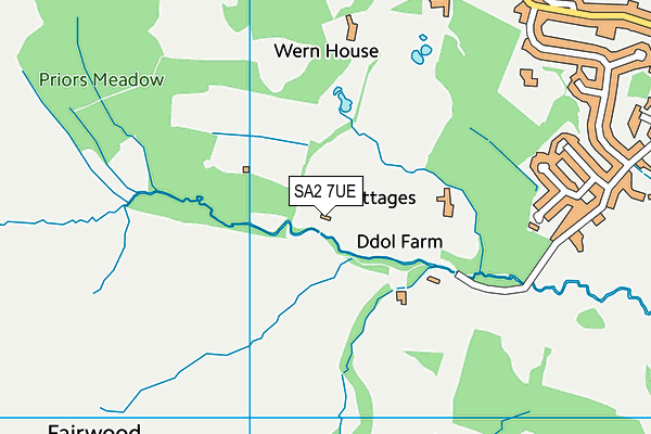 SA2 7UE map - OS VectorMap District (Ordnance Survey)