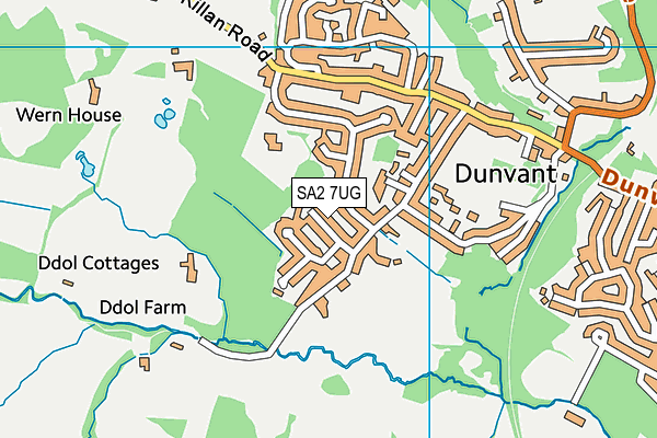 SA2 7UG map - OS VectorMap District (Ordnance Survey)