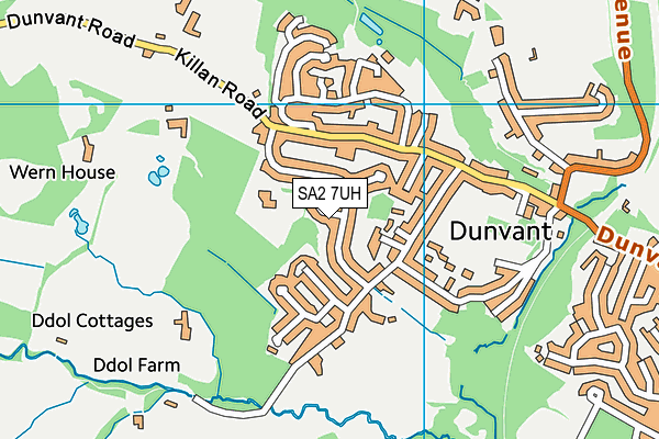 SA2 7UH map - OS VectorMap District (Ordnance Survey)
