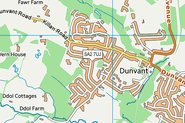 SA2 7UJ map - OS VectorMap District (Ordnance Survey)