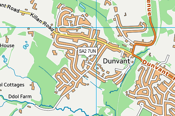 SA2 7UN map - OS VectorMap District (Ordnance Survey)