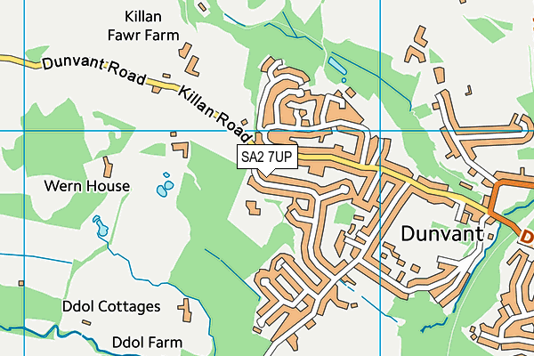 SA2 7UP map - OS VectorMap District (Ordnance Survey)