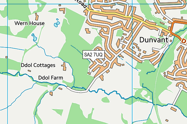 SA2 7UQ map - OS VectorMap District (Ordnance Survey)