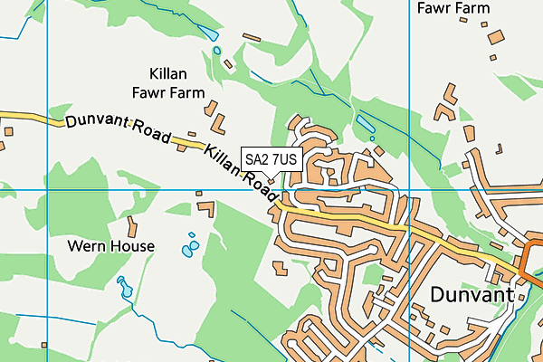 SA2 7US map - OS VectorMap District (Ordnance Survey)