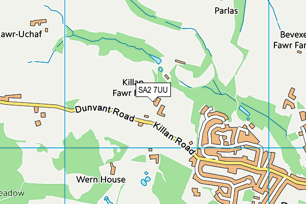 SA2 7UU map - OS VectorMap District (Ordnance Survey)