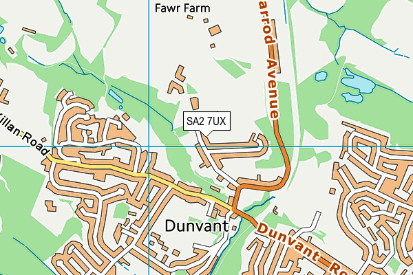 SA2 7UX map - OS VectorMap District (Ordnance Survey)