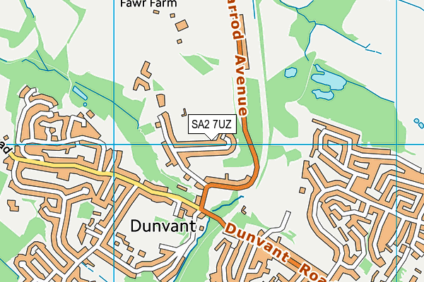 SA2 7UZ map - OS VectorMap District (Ordnance Survey)